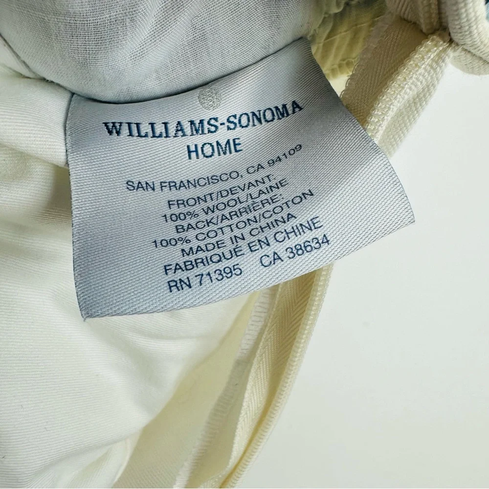 Williams Sonoma Interlock Geometric Greek Key Wool Needlepoint Accent Pillow